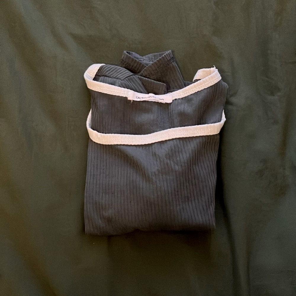 Grey and white crop top